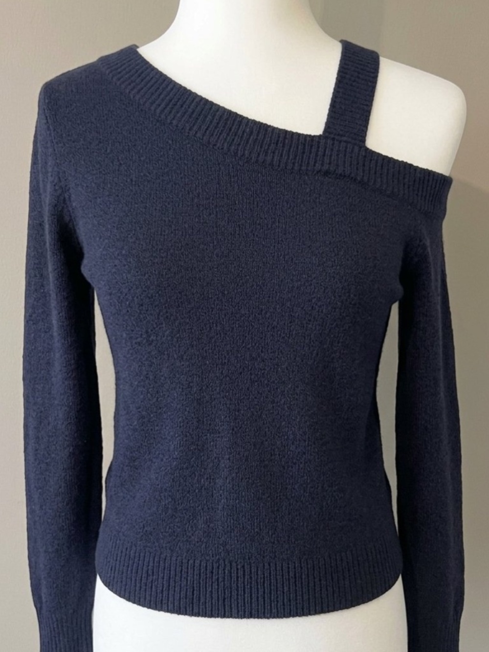 WhoKaren Cold-Shoulder Asymmetric Cut-Out Knit Sweater, Size S